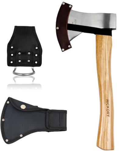 Xforst Axt, Beil, Spaltaxt inklusive Zwei Axtscheiden (x2) & Hammerhalter. Ideal für Camping, Outdoor und Survival X-UW800C OXBX