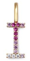 SINGULARU - Charm Letter Spark Sakura. Colgante en Plata de Ley con Acabado en Baño Oro de 18Kt y Circonitas Joyas Para Mujer. Letras A - Z