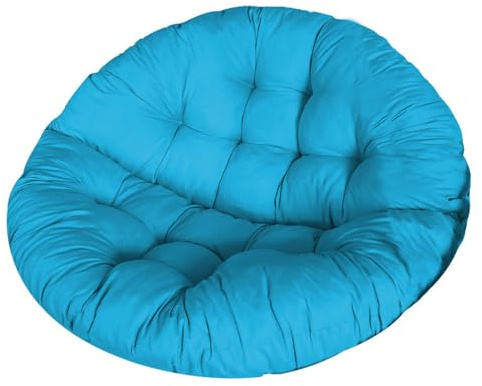 Surwin Hängesessel Kissen, Kissen für Hängesessel Rundes 110cm Dicke Stuhlkissen Weich Bequem Gartenstuhlauflage, Kissen Hängesessel für Rattanmöbel und Gartenstuhl (Blau)
