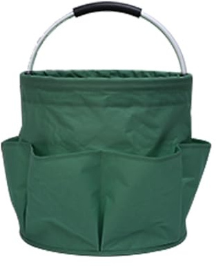 LAWALEISHE Cleaning Caddy Organiser, Cleaning Bag with Handle,Foldable Oxford Fabric Storage Hamper,Multi Pocket Cleaning Caddy Bag,Multifunctional Organiser for Picnic Bath Shopping (Green)