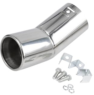 Motoforti 61mm Inlet Chrome Curved Car Exhaust Muffler Ends Tail Pipe Tip | Car Exhaust Muffler Tip Tailpipe, Stainless Steel, Universal Exhaust Pipe, Long-lasting