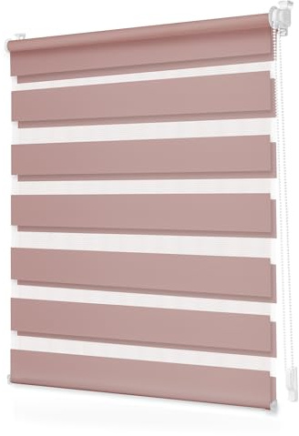 Lichtblick Duo Rollo ohne Bohren Blickdicht Altrosa 85 cm x 130 cm (B x L) | Duo Rollo, Rollos für Fenster ohne Bohren, Montage ohne Bohren, Mit Lichtfilter, Klemm-Montage, Sonnenschutz, Klemmbar