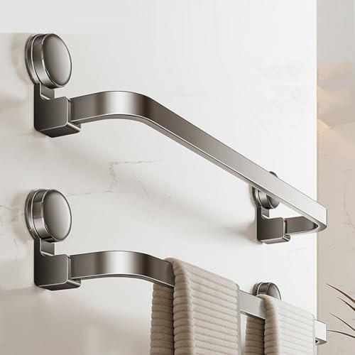 Porte Serviette en Alliage D'Aluminium Barres Porte-Serviettes Ventouse pour Salle De Bain, Cuisine, Salle De Bain, Toilettes, Etagères Serviette sans Perçage(30 cm/11.8 in)