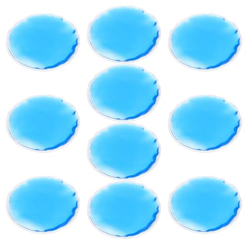 LOLIPPYY Runde Pvc Augenmaske Kühlend mit Gel 10 Stück Kühlpads zur Linderung von Kopfschmerzen und Dunklen Ringen Formstabil für Zuhause und Unterwegs