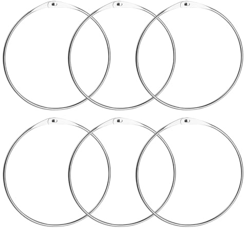 SGYKJ Lot de 6 porte-clés à anneau de marchandise avec dégagement rapide, anneaux de marchandise de 150 mm, grands anneaux métalliques pour ouverture, de porte-clés pour accrocher des clés