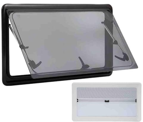 RV Windows with Integrated Roller Blinds and Fly Screens for Vehicle Ventilation and Bug Protection