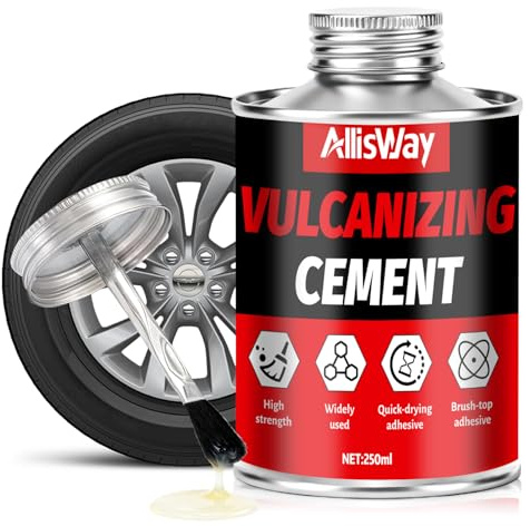 Allisway Pegamento Vulcanizante, 250ml Pegamento Vulcanizante Neumaticos, Resistente ai Calor Adecuado para reparar neumáticos de automóviles y motocicletas, Mastice Per Riparazione Pneumatici
