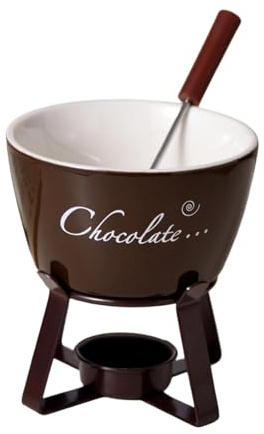MotiveTech Schokoladenfondue Topf, Hot Pot, Schmelztopf, Kochgeschirr, Schokoladenschmelzer mit 1 Gabel für Süße Brühe, Snacks, Tapas, Kaffee