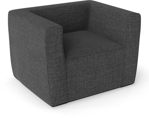 COSTWAY Aufblasbares Sofa, tragbares Luftsofa mit abnehmbarem Bezug, breite Armlehnen & großzügiger Sitzfläche, Einzelsofa, aufblasbare Couch für drinnen oder draußen (Grau,104 x 81 x 67 cm)