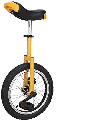ROHCGHC Einrad, 20-Zoll-Fahrrad mit rutschfestem Rad, Einzelrad, Leichtmetallfelge, extra dickem Reifen, verstellbarem Sitz, for Outdoor-Sport, Fitness, Training, Gesundheit(Yellow)