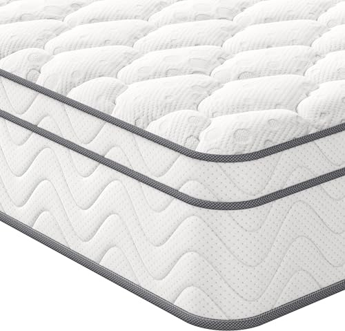 Vesgantti King Size Mattress, 10.3 Inch Hybrid Mattress 5FT with Breathable Foam and Individually Pocket Spring - Medium Firm, Classic Box Top Collection(150x200x26cm)
