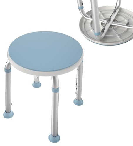 HENGMEI 360°Drehbarer Duschhocker Duschstuhl Badehocker Höhenverstellbar Badhocker Duschhilfe Duschsitz Badsitz