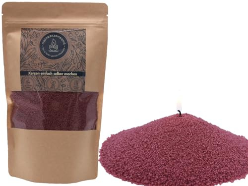 KERZENSAND inkl. 2 Dochte á 20cm - Palmwachs Wachsgranulat Kerzengranulat Kerze Wachs Teelicht - Universal einsetzbar - unvergleichbar Kreativ (flieder - 400g)