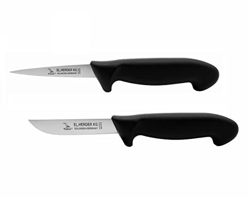 Herder Solingen Kaninchenschlachtmesser Set Stechmesser + Abhäutemesser Kaninchenmesser Geflügel Schlachtermesser Schlachtmesser Geflügelschlachtmesser