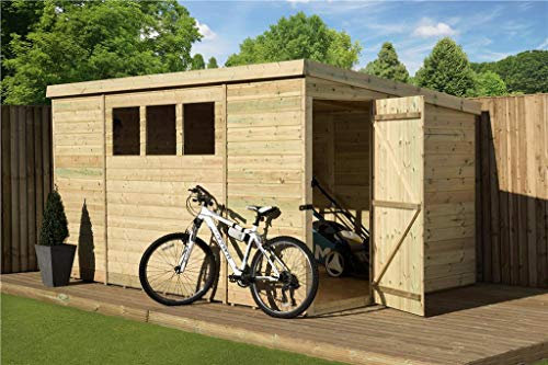 Empire 2500 Pent Garden Shed 10X5 SHIPLAP T&G WINDOWS PRESSURE TREATED DOOR RIGHT