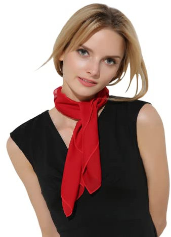 Fairycece Nickituch Lang Pantomime Halstuch Chiffonschal Damen Chiffontuch Karneval Fasching Pantomime Kostüm, Rot, Erwachsene/Jugendliche