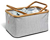 Prym - Prym Segeltuch und Bambus (45x30x22cm) Grau/Weiß Gestreiftes Design Falten und Korb speichern - 1 Stück