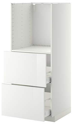 METOD/MAXIMERA Hochschrank mit 2 Schubladen für Backofen 60x61,8x148cm weiß/ringhult weiß