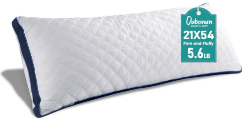 Oubonun Premium Adjustable Loft Quilted Body Pillows - Firm and Fluffy Pillow - Quality Plush Pillow - Down Alternative Pillow - Head Support Pillow - 21x54
