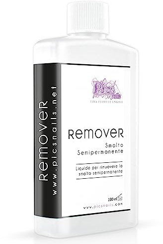 ‎Remover Semipermanente Unghie Acetone Puro Rimuovi Smalto Semipermanente per Unghie Professionale - Solvente Rimuovi Smalto semipermanente per Unghie 100 ml