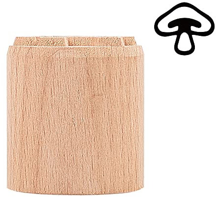 OLYCRAFT Holzstempel Pilzform Holzwachs Siegelstempel Niedliche Säule Holzstempel Tragbare Naturholzstempel Für Ton Ostern Geburtstagsgeschenk (1.4 Zoll Durchmesser)