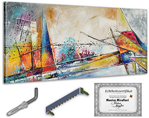 Monica Mirafiori I 100% HANDGEMALT I Gemälde Minimalist 120x60cm | Gemälde Handgemalt | Acrylgemälde | Sehr Großes Acrylbild I Moderne Kunst I Kunstbilder