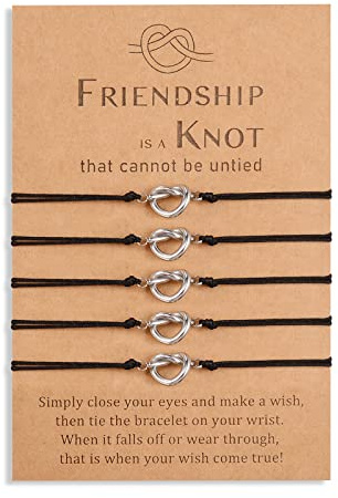 YELUWA 5 Pcs Nudo De La Amistad Infinity Pulseras Para Los Mejores Amigos Bestie Mujeres Chica Adolescente Hermana Bff Dama De Honor Hija Para Siempre Distancia Ajustable Cumpleaños Fiesta De Regalo