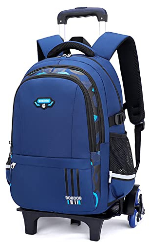 Mfikaryi Solid Color Elemetary Rolling Backpack,Camo Prints Kids Wheeled School BookBag,Backpack with wheels for boys