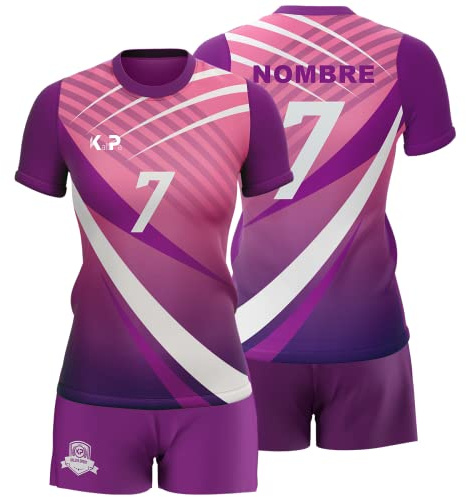 KALLPA Equipación deportiva de voleibol personalizada. Unisex niños y adultos. Camiseta y calzona. Personaliza con tu nombre, escudo y número. Diferentes modelos y colores. (MODELO 1)