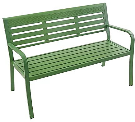 Aluminium-Gartenbank für Den Außenbereich, Terrassenstuhlmöbel mit Rückenlehne und Armlehnen, Modernes Lattendesign, Gesamtbelastung Von 300kg, für Terrasse, Rasen, Balkon, Hof und Innenbereich (Colo
