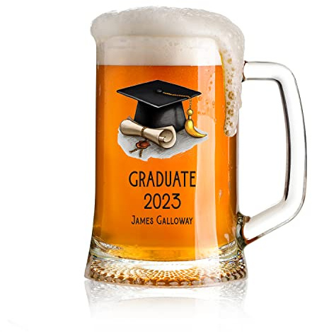 ukgiftstoreonline Personalised Graduation Beer Glass Tankard Gift Keepsake
