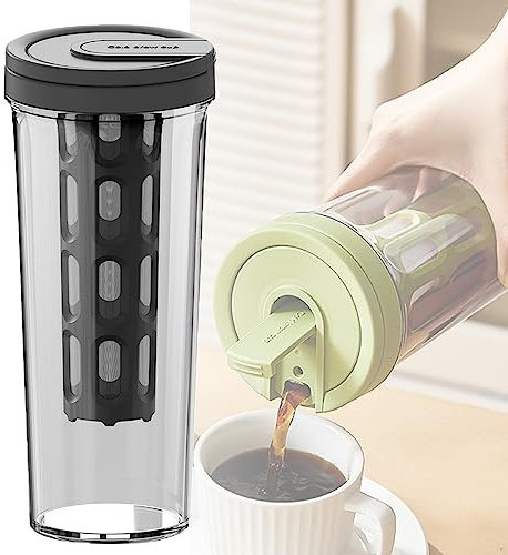 HNJZX Caffettiera Cold Brew Brocca per Caffè per Pour Over Fredda Caffè e Hot Tè Caff Macchina Cold Brew Caffettiera (Grigio)