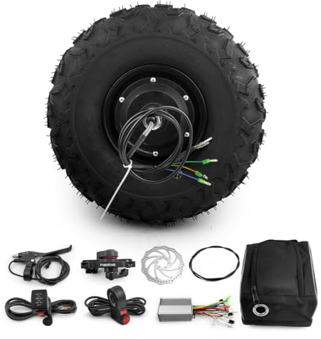 14.5 Inch 350W Brushless Geared Hub Motor With 145/70-6 Off Road Tire For Trolley Wheelbarrow Scooter (Disc brake kit, 24V 350W)