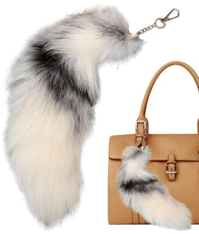 Facynde fuchsschwanz anhänger, fuchsschwanz auto, Schlüsselanhänger, Animal Ta Zubehör Schlüsselanhänger Tasche Zubehör Auto Schlüsselanhänger Anhänger Weiche und flauschige Handtasche Dekoration