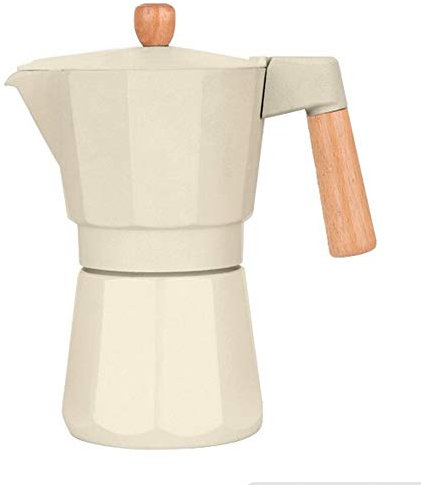 OQHAIR Mocha Pot Moka Pot Cafetera cocida a Mano Juego de cafetera Espresso para el hogar Electrodomésticos Cafeteras para Estufa (Color: Negro, Tamaño: 3 Tazas) (Blanco 3 Tazas)