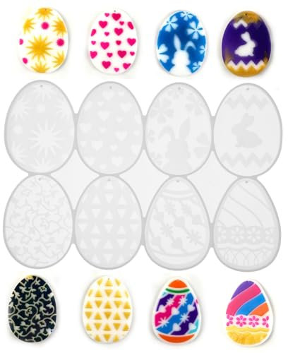 KONTONTY DIY Silicone Molds Easter Keychain Glue Mold Rabbit Shape for Decorations