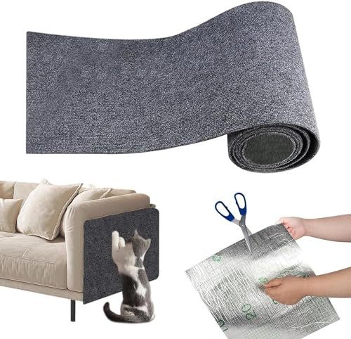 Sisal-Katzenkratzmatte, Große Katzenkratzmatte, rutschfeste Katzenkrallenmatte, Kratzbrettunterlage, Natürlicher Sisal-Kratzteppich, Gewebte Matte, Möbelschutz (Color : Gray, Size : 40cm x 200cm)