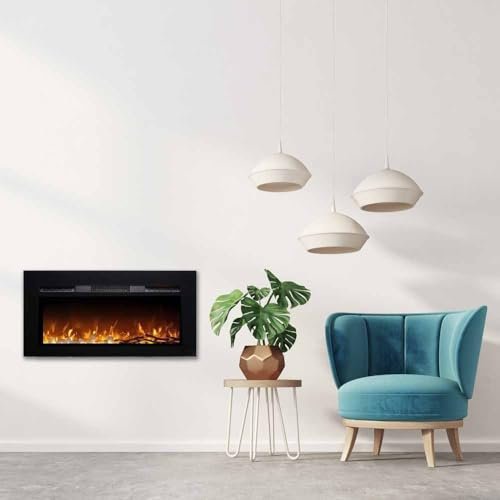 Elektrokamin modern ElectricSun Paula Glass XS schwarz, Wand-, Boden-Montage oder einbaubar, 3 Farbeinstellungen, B102xH45cm