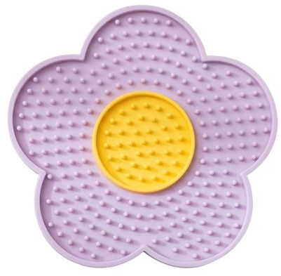 Leckmatte für kleine Hunde, Leckmatte für Haustiere, Hunde- und Katzen-Slow-Feeder-Pad, Leckmatte verbessert das Butter-Leckpad-Erlebnis, interaktives Haustierspielzeug, Blumen-Silikonpad zum Stressab