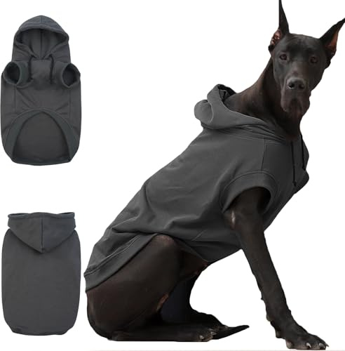 IECOii Kapuzenpullis für Hunde – Hunde-Pullover mit Kapuze,Dog Hoodie Sweatshirt | Weiche Haustier-Kleidung für Frühling & Herbst | Hundepullover,Hund-Hoodie,Haustierbekleidung,Grau,4XL