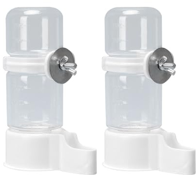 Bird Water Feeder, 2 Pcs 140ML Automatic Parrot Water Food Dispenser Bird Water Bottle Drinker Cage Accessories for Parrot Budgie Cockatiel Parakeet Lovebirds