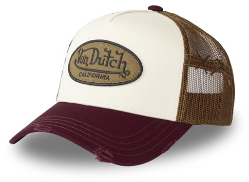 Von Dutch Kappe für Damen & Herren, Trucker-Kappe Burgundy, verstellbar