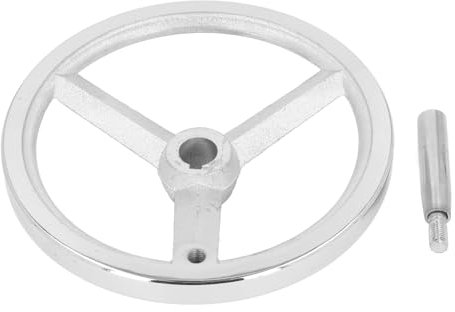 Volante Giratorio Compacto de 250 Mm de Diámetro, Hierro Fundido Cromado, 3 Radios con Giratorio para Fresadoras, Tornos, Amoladoras