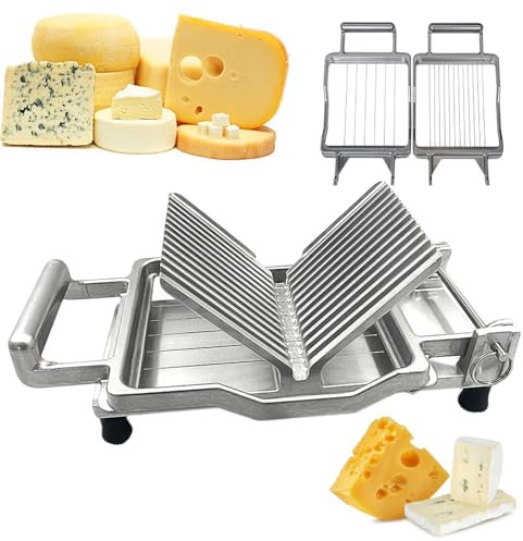 pedenencelia Cheese Slicer Cutter, Butter Cutting Board Machine, Slices Are Uniform And Neat, Detachable Cheese Slicer Wire, With 1cm/2cm Stainless Steel Blade Wire, For Cheese, Butter