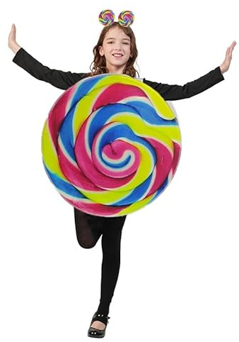 SEA HARE Disfraces divertidos de piruleta unisex para niños, disfraces de fiesta de dulces
