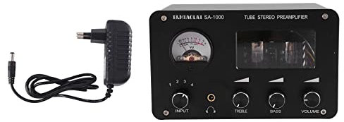 NKBSDKM Amplificateur de Réglage des Basses Graves avec Préampli à Lampes Audiophile avec Indicateur de Niveau VU Intégré et Prise UE