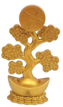 Tree Plant Indoor Chinese Money Plant with Citrine Crystal Money Tree Pot Good Luck Money Plant,A