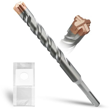 METOTY SDS Plus bohrer 18mm×210mm，mit 4 Hartmetallschneiden,Kopf mit Beschichtung,Steinbohrer,Hammerbohrer,Betonbohrer,Für Stein,Beton,Naturstein,Ziegelmauer