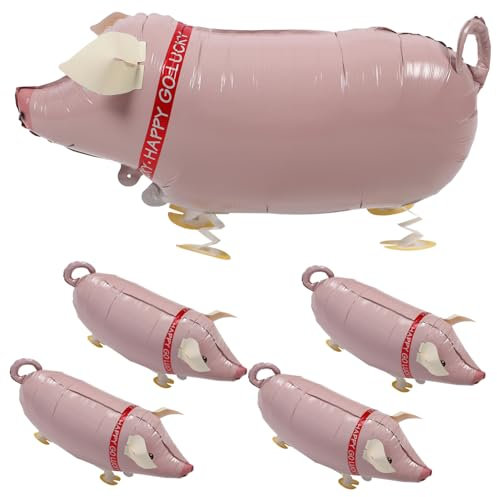 LOPUNER 5Pcs Inflatable Pig Balloon Lightweight Party Decoration Fun for Birthdays and Playrooms Pool Prop and Game Practice