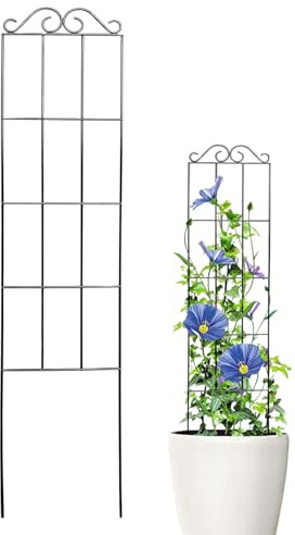 Plant Trellis Indoor, Climbing Plants Support, Metal Houseplant Flower Cage Stake Rack, Decorative Plant Trellis for Home Vine Climber Stand for Garden Use, 19.69x5.91 Inches